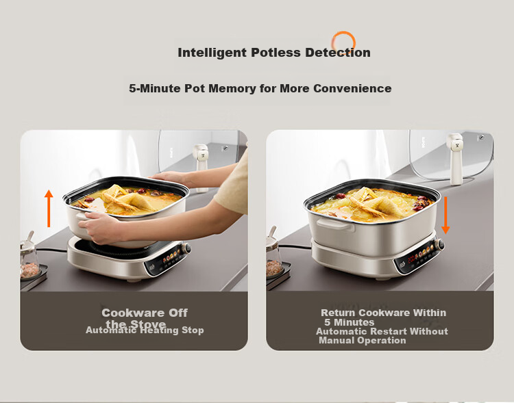SUPOR IH Electric Hot Pot, Zero Fluorine Titanium Ceramic 6L Household Multifunctional Electric Cooker, 2200W Intense Heat, All-In Hot Pot for Stir-Frying And Cooking, Detachable Design C22-IC800 13