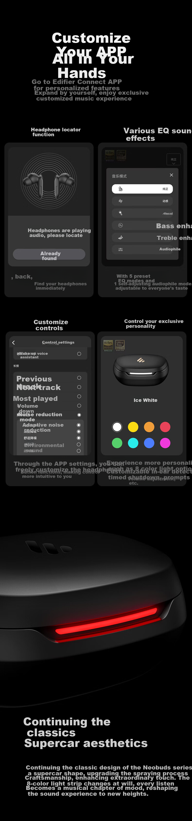 EDIFIER [Digital Multi-Year Recommendation] NeoBuds Pro3 In-Ear Closed-Back Noise-Cancelling Bluetooth Headphones, Wideband Noise Cancellation, Compatible with Apple Huawei Xiaomi OPPO, Black 8