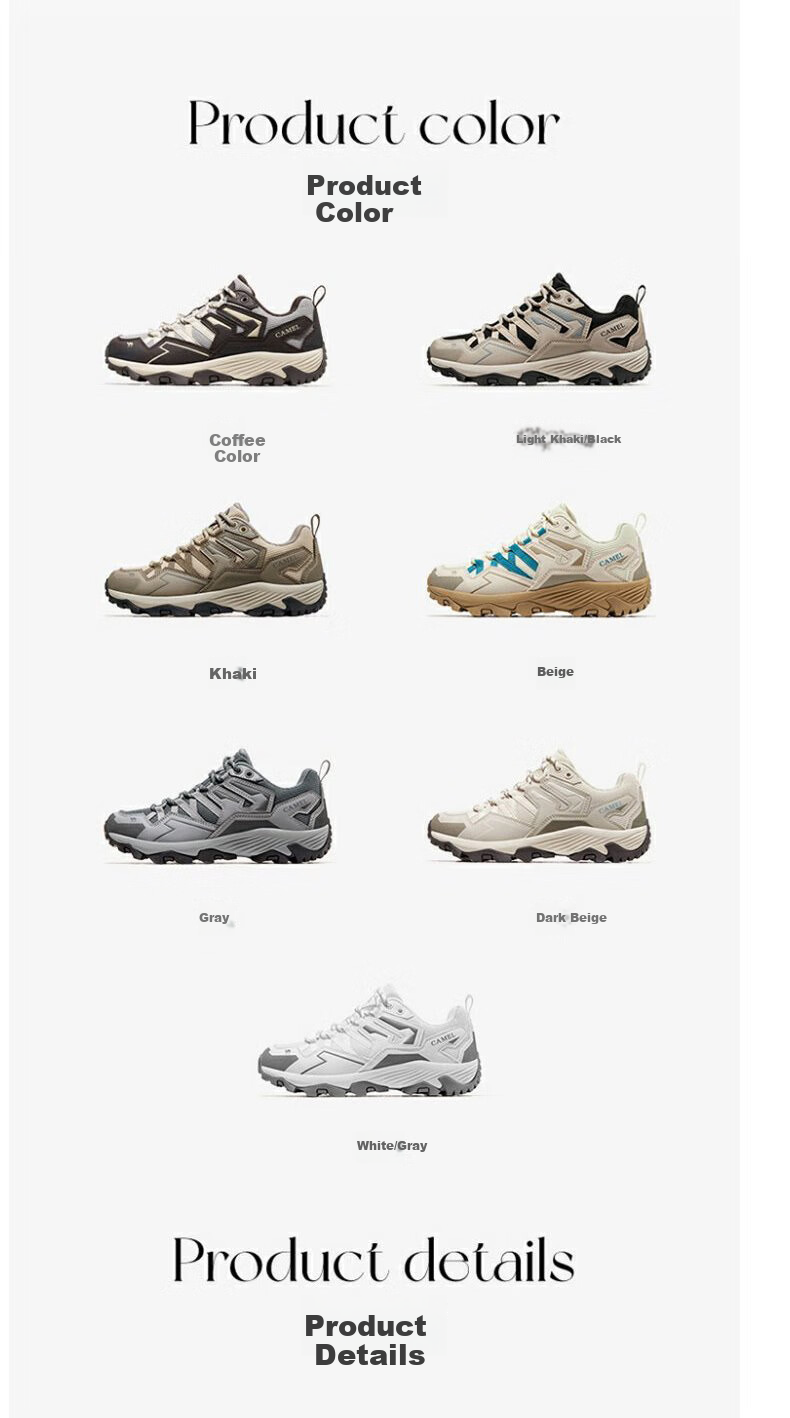 CAMEL Wang Junkai's Same Style Hiking Shoes with Non-Slip Grip, Professional Trekking Footwear for Couples, Outdoor Sports Shoes 7