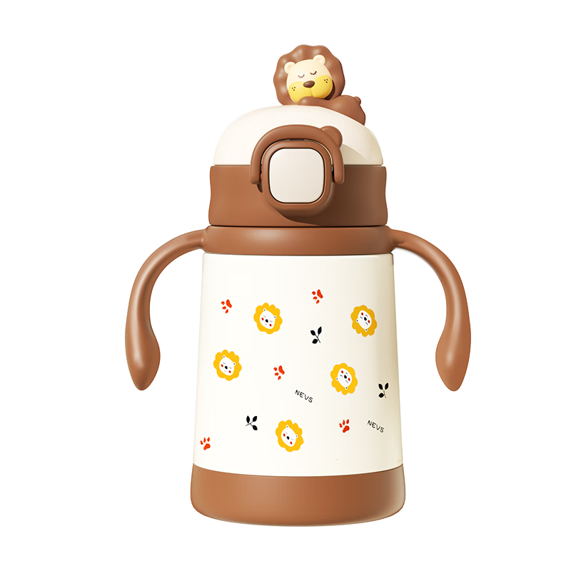 NEVS Insulated Cup for Children, 316 Stainless Steel Baby Water Bottle with Straw, Direct Drinking Sippy Cup for Ages 1-3, 350ml - Younuo White