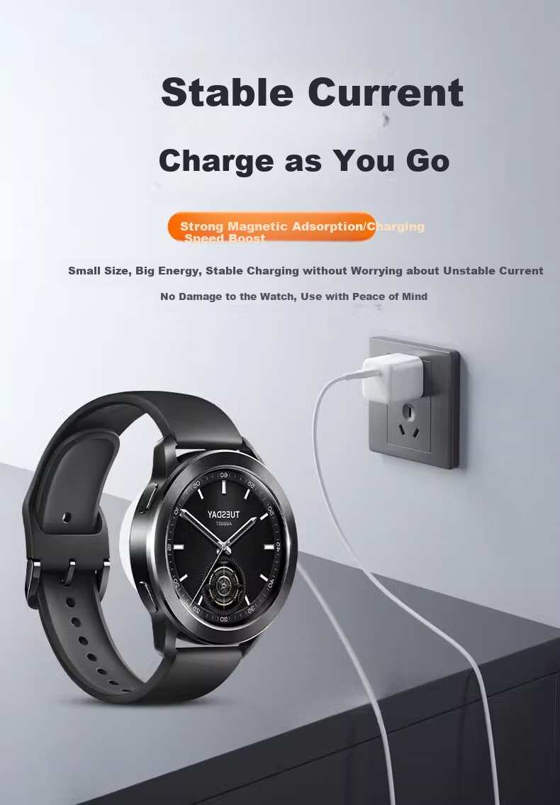 Iboann Compatible Magnetic Charging Cable for Xiaomi Watch S4/S3, Watch S4 Sport Wireless Fast Charging S2 Data Cable, Smartwatch Accessories 4