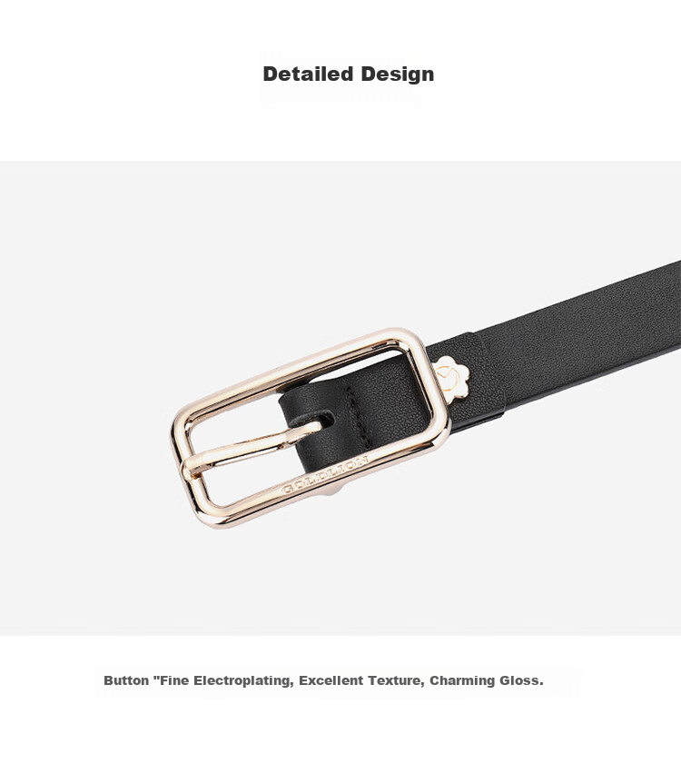 Goldlion Women's Leather Belt, Fashionable Versatile Pin Buckle Waistband Gift Box, Birthday Present 11