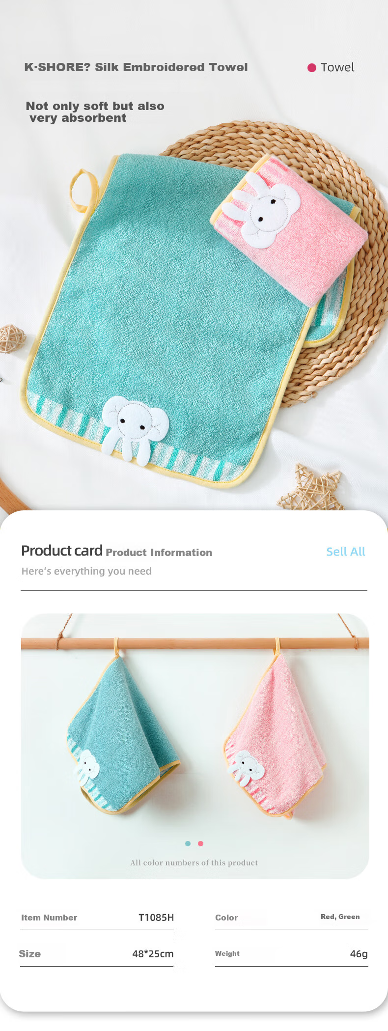 KING SHORE Class A Children's Towel, Pure Cotton 100%, Face Washcloth, Small Towel for Kids, Baby Face Cloth, 2 Pieces Sports 1
