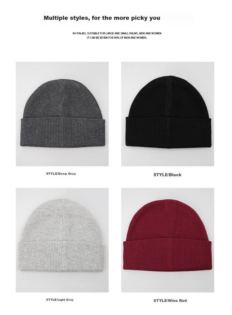 TUCANO [Double-Layer Thickened] Pure Wool Men's Hat, Winter Knitted Cap, Woolen Hat, Cold-Proof And Warm Hat for Winter 7