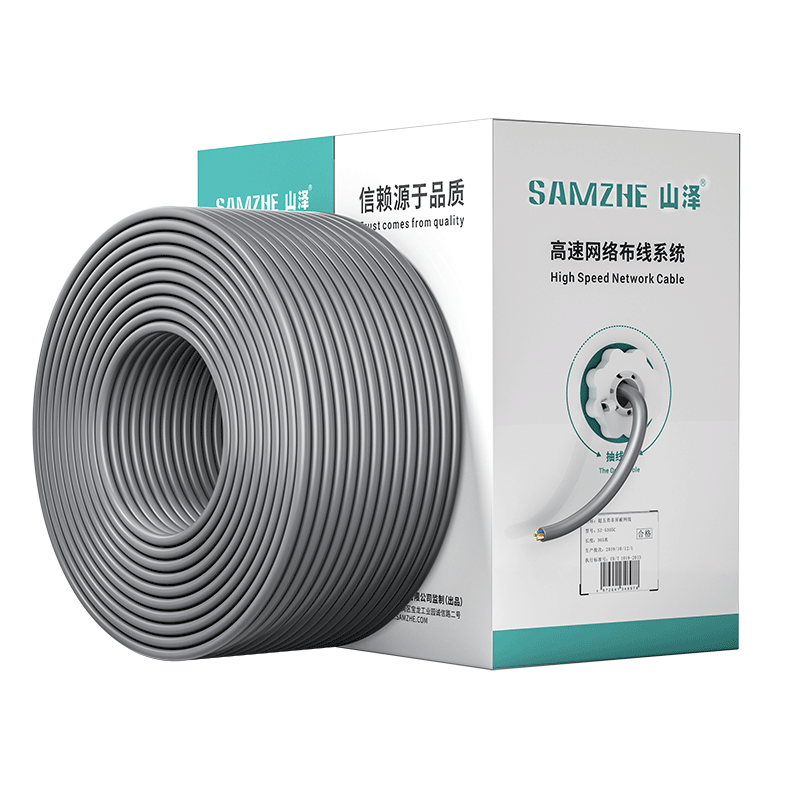 SAMZHE CAT6 Ethernet Cable [Engineering Version], Gigabit Network Cable for Engineering, Home Installation, Surveillance Wiring, Unshielded, 305 Meters, SZ-H6305