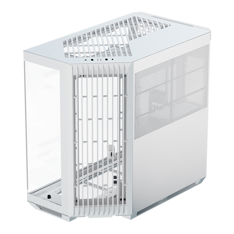 APNX V1 White Desktop Gaming Alien Fish Tank Seaside House Case, Efficient Heat Dissipation/right Front Airflow/Quick Disassembly/burger Clamp/three-Sided 360 Cooling/Type-C