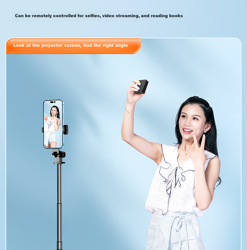 FUNSNAP Selfie Stick with Beauty Light, Handheld Telescopic Tripod for Mobile Phones, 360° Rotatable Multi-Functional Portable Floor Stand for Travel Live Streaming Outdoor Use 22