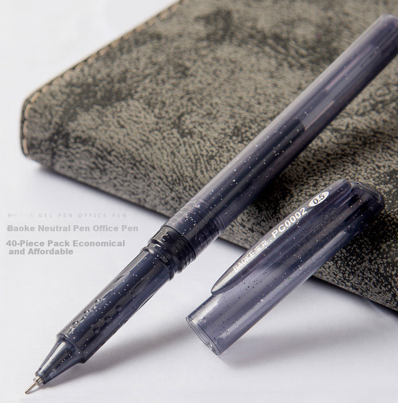 BAOKE PC0002, 0.5mm Semi-Needle Tube Gel Pen, Black Ink, Signing Pen, 40 Pieces 1
