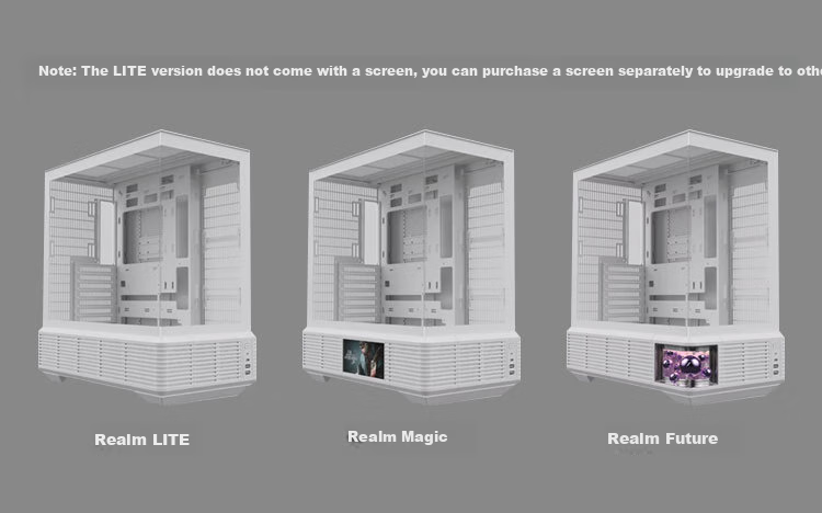 SAMA Jingjie Lite White ATX Seaside View Gaming Desktop Computer Case, Modular Structure/sound-Controlled Case/Back-Mounted Motherboard/dual 360mm Water Cooling Positions/Type-C 1