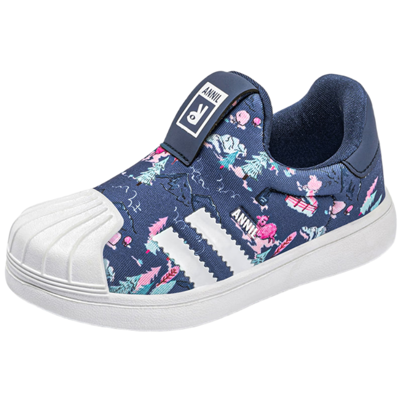 ANNIL Girls' Slip-On Sneakers, 2026 New Spring Style, Boys' Children's Shell Toe Skateboard Shoes, 4184 Navy Blue, Size 34