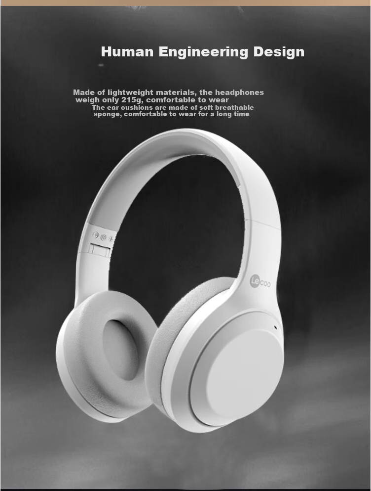Lenovo Lai Ku Wireless Headset ES209, Over-Ear Headphones with Microphone, Lightweight Foldable Bluetooth Bass Gaming Sports Headset, E-Sports Gaming Music Computer Universal, Black 5