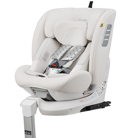 Innokids Child Safety Car Seat, 0-12 Years Old, Intelligent Ventilation And Heating, 360° Rotation, I-Size Certified, IK18 Ivory White