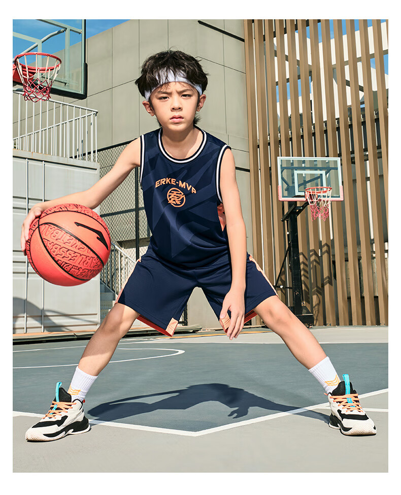 ERKE Kids Boys Youth Summer Outdoor Sports Basketball Set Glazed Purple 150 4