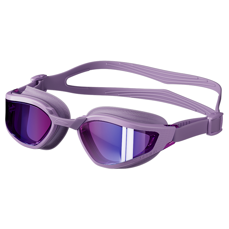 Li-Ning Swimming Goggles, Waterproof And Anti-Fog, High-Definition Coated Swimming Glasses, Professional Training Swim Goggles for Men And Women, Model 2078, Electroplated Purple