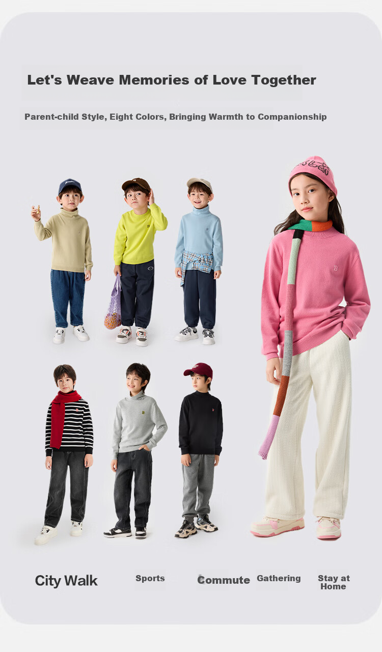 BALABALA Children's Clothing, Kids' Sweater, Boys And Girls Knitwear, New Winter Style, Turtleneck Base Layer, Versatile And Stylish Top 5