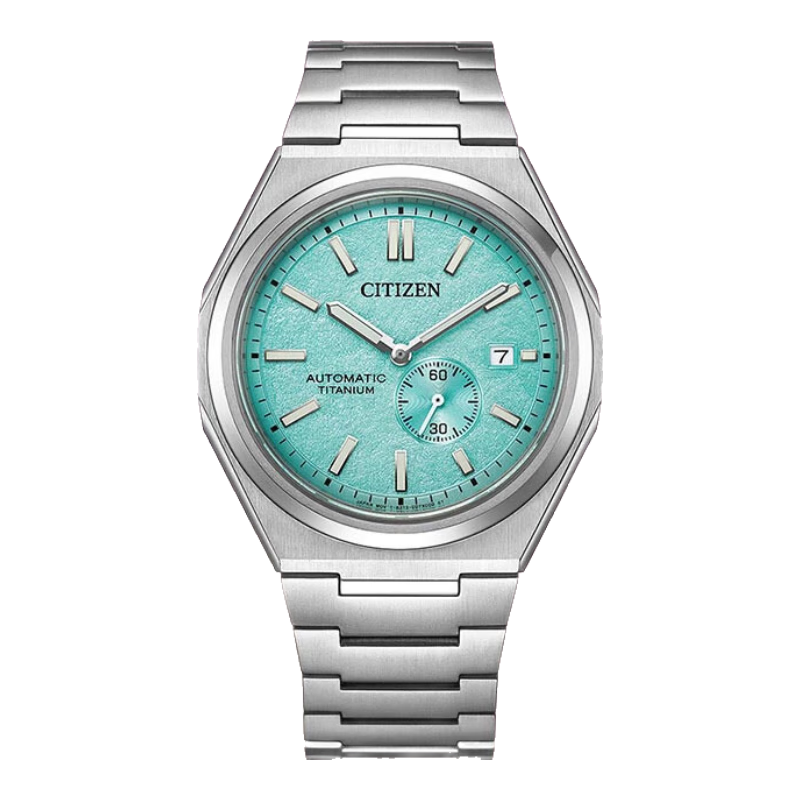 CITIZEN Watch for Men, Japanese-Korean Style, Automatic Mechanical Movement, Date Display Dial, Retro Shibo Titanium, Gift for Boyfriend, NJ0180-80M