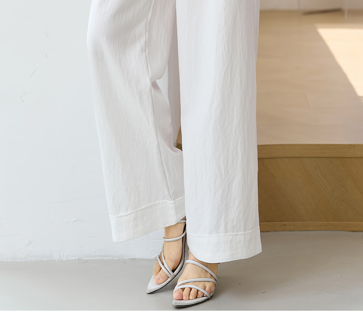 Chushen Spring And Summer Wide-Leg Pants for Women, High-Waisted, Height-Increasing, Straight-Leg, Loose-Fitting, Slimming, Relaxed Casual Long Pants S52X062 1