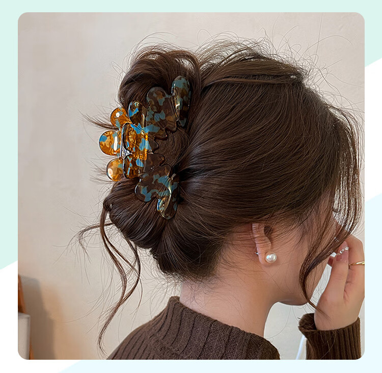 CHIMERA Hair Clip Back Hair Bun Claw Clip Elegant Petal Hair Claw Shark Clip Hair Accessories for Women Birthday Gift 4