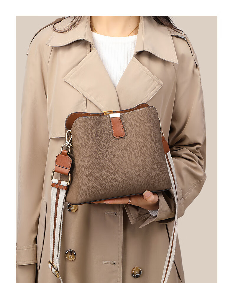 Aiqinghai Top-Grain Leather Handbag, Women's Crossbody Bag, Shoulder Bucket Bag, Stylish Birthday And Mother's Day Gift, Practical Present for Mom 2