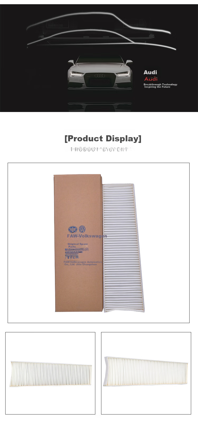 Audi Original Exterior Air Conditioning Filter, Air Conditioning Cleaner, for A6L/A7 (Consult Customer Service for Matching) 5