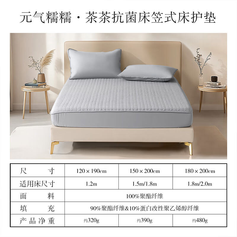 Belleace Mercury Home Textile A-Class Washable Soybean Filled Soft Antibacterial Brushed Fitted Mattress Protector Pad