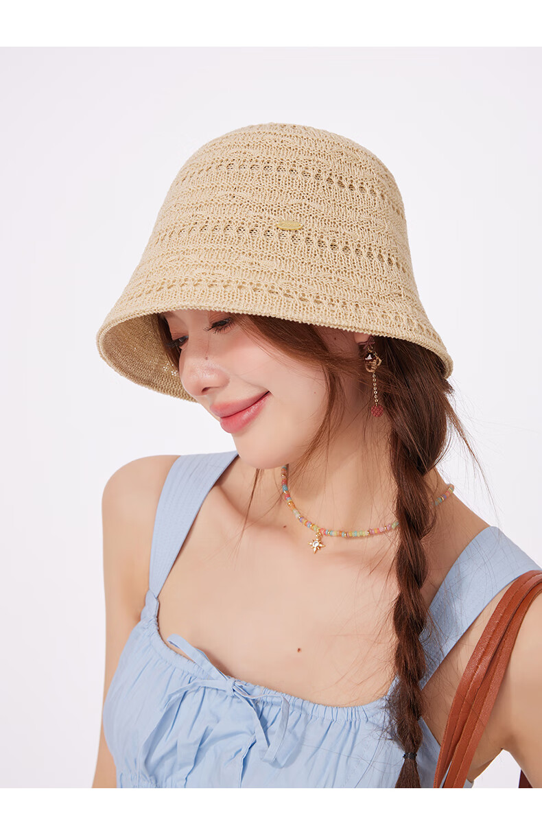 CACUSS Women's Summer Sun Hat, UV Protection, Beach Fishing Hat, Foldable, Khaki 9