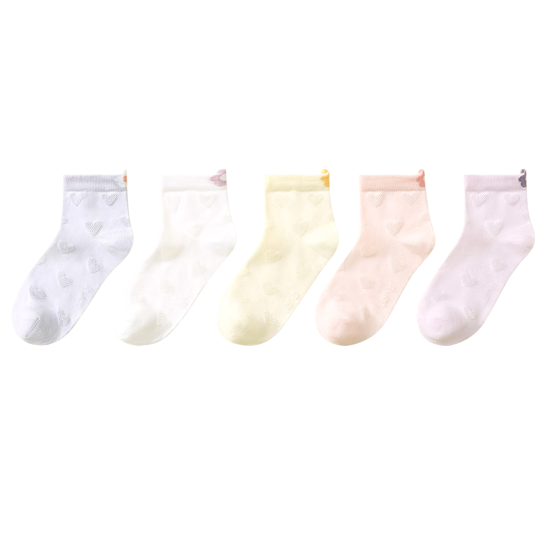 Jiusuiban Children's Socks Girls Thin Spring Summer Mesh Comfortable Mid-Calf Sports Breathable Socks for Older Girls