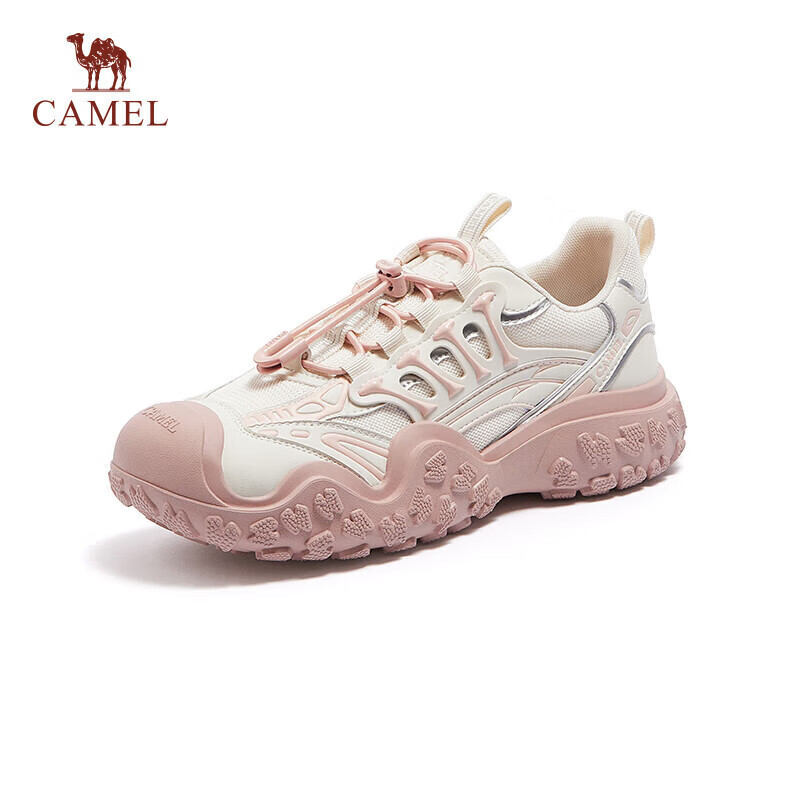 Женские кроссовки CAMEL, модель L25M202007, размер 36, бежевый/серебристый/розовый