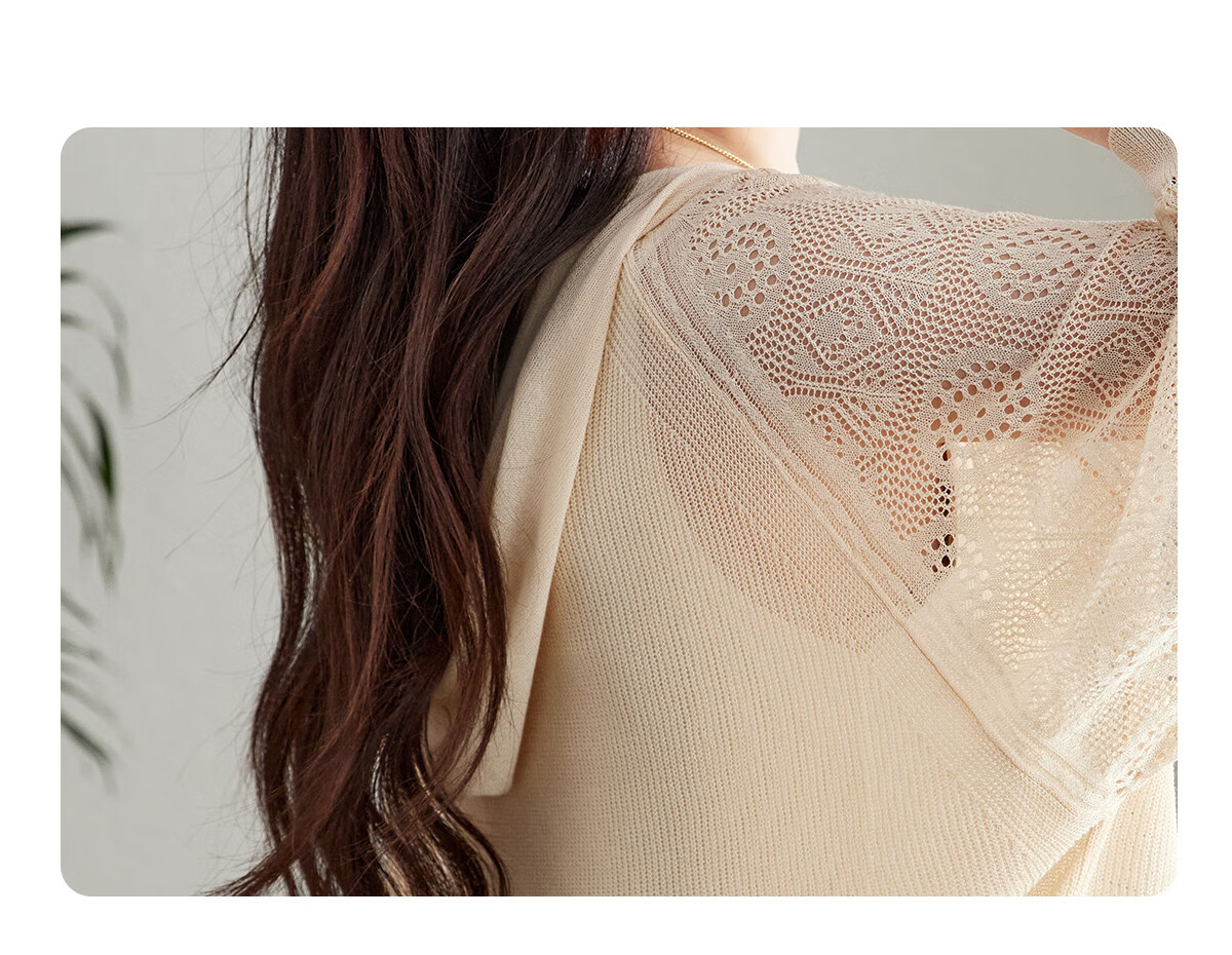 YUZHAOLIN Fashion Ice Silk Knit Cardigan for Women, Thin Outer Layer Short Loose-Fitting Shawl Y52D023 6