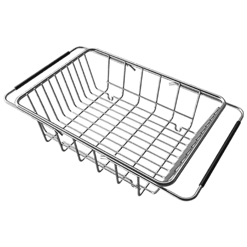 Jingyan Stainless Steel Expandable Sink Draining Basket Dish Rack Bowl Storage Organizer Sink Drainer Drying Rack