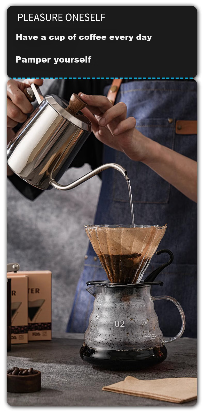 YIJUKE [50 Sheets] V01 Coffee Filter Paper V60 Pour-Over Coffee Drip Paper, V-Shaped Funnel Filter Cup Dedicated Filter Paper, Conical Shape 8