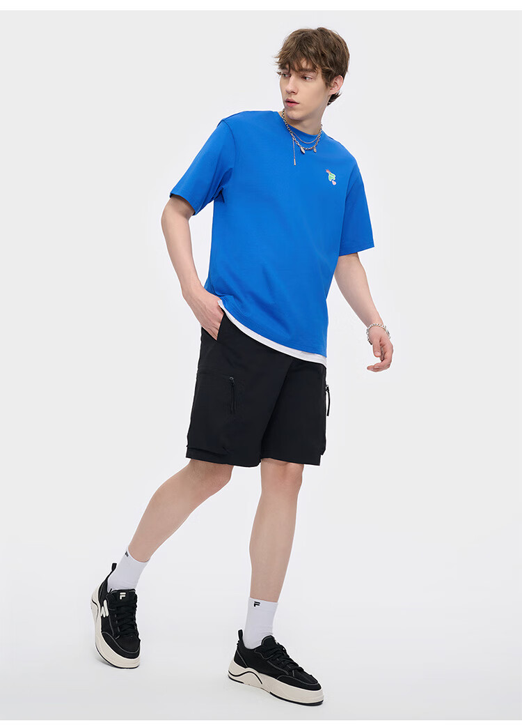 FILA FUSION Official Trendy Brand Zhang Hao Couple Knit Short Sleeve Breathable Cool Casual T-Shirt 18