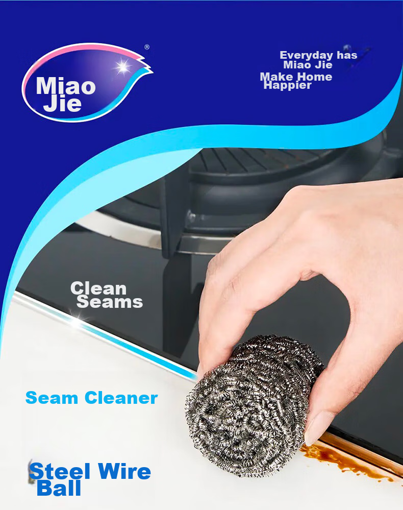 MIAOJIE Steel Wool Scrubber, 12-Pack, Dense Wire Mesh Easy to Apply, Kitchen Stove Dish Washing Cleaning Durable 1