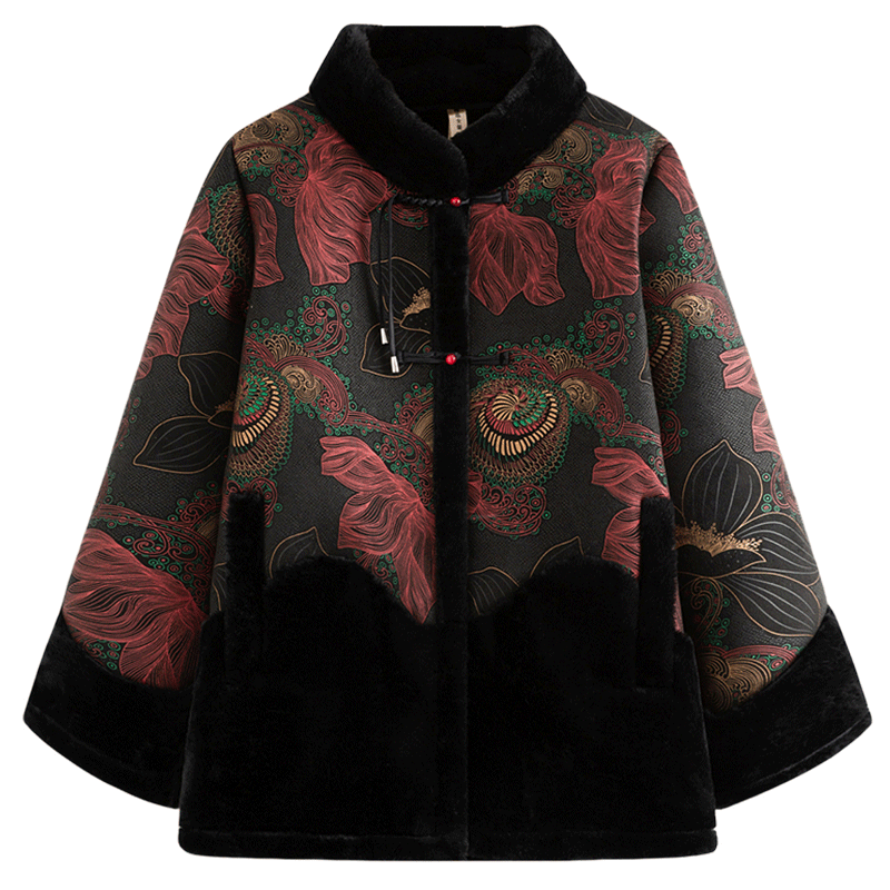 Fengxiao Stylish Winter Coat for 50-60 Year Old Middle-aged and Elderly Women, High-end Plus Size Autumn and Winter Outerwear for Mature Ladies