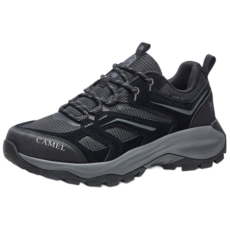CAMEL Outdoor Hiking Shoes, Spring Women's Versatile Thick-Soled Heightening Wear-Resistant Non-Slip Trekking Shoes, Men's Shoes 3025, Black, Size 39