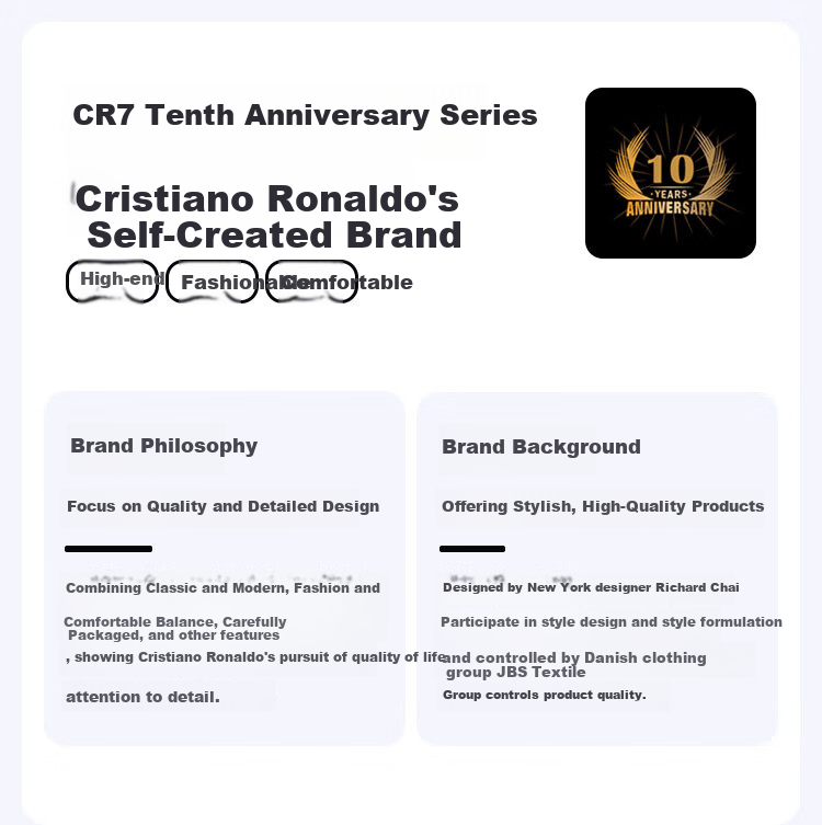 CR7 Cristiano Ronaldo CR7 men's boxer briefs set, 2026 spring new style, 3-pack, pure cotton breathable boxer shorts 4