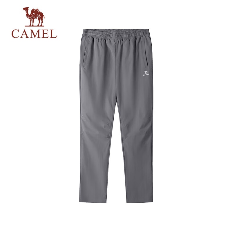 CAMEL Мужские спортивные штаны Quick-Dry, повседневные прямые брюки из тканого материала J15BAXLN075, темно-серые, размер XL