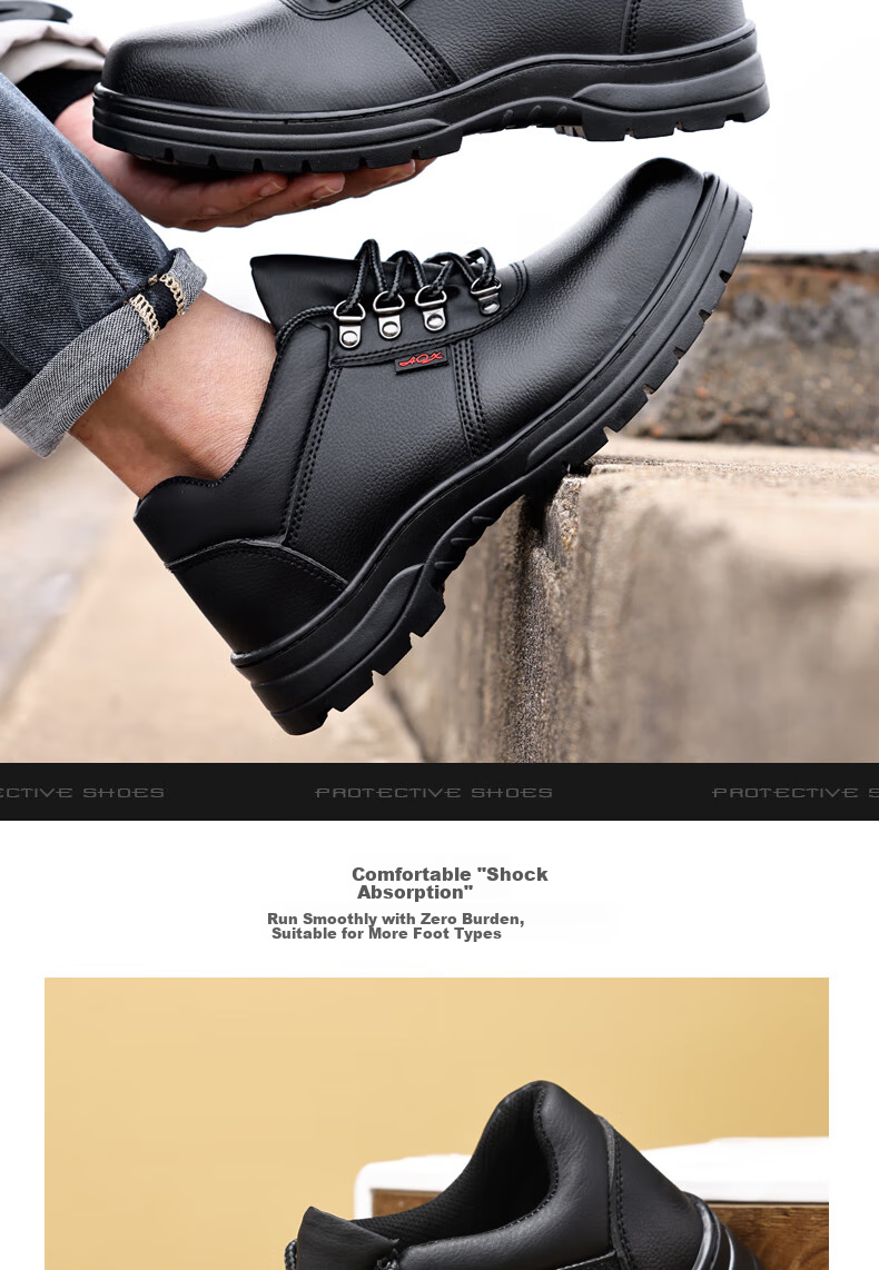 GUYISA Safety Shoes for Men, Steel Toe Cap, Puncture-Resistant, Waterproof, Dustproof, Comfortable, Wear-Resistant, Construction Site Work Boots 876 Size 36 14
