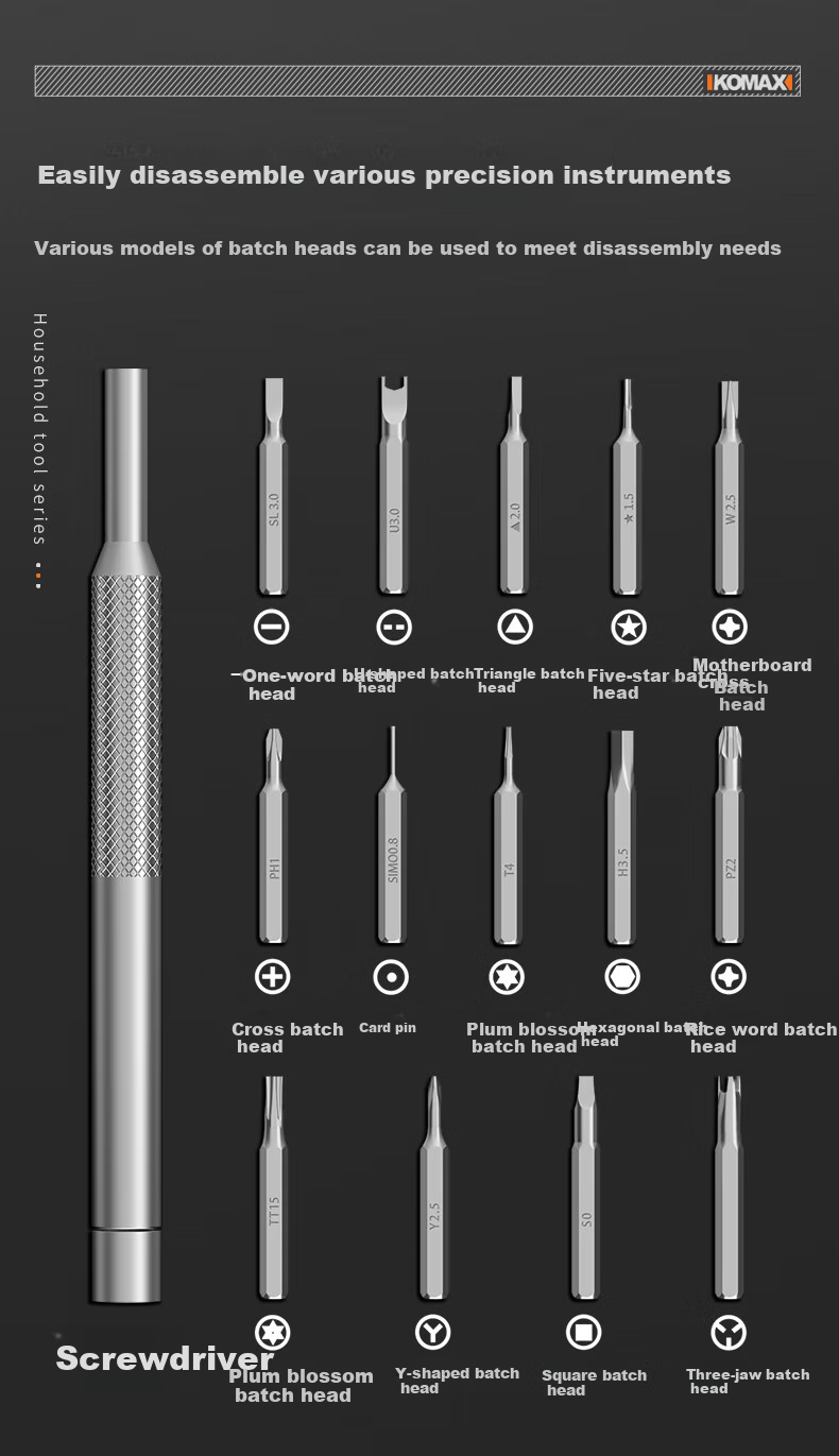KOMAX Precision Screwdriver Set, Versatile Household Small Screwdriver Kit, Phone And Laptop Cleaning Tool, Disassembly And Repair Tool Set 12