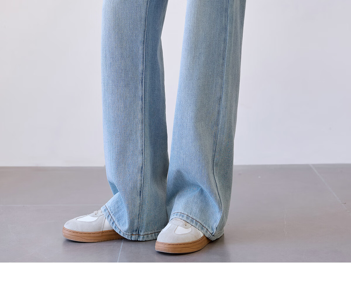 Chushen Spring Autumn Women's Classic Vintage High Waist Straight Loose Slim Casual Denim Jeans S51N057 14