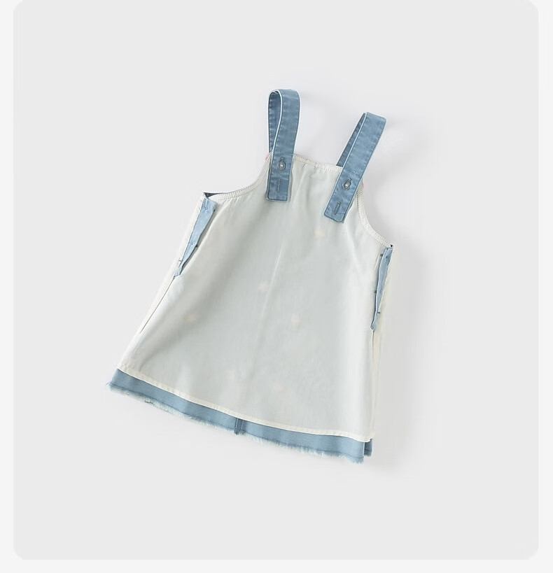 David Bella Kids Denim Suspender Dress Spring Girls Baby Sweet Dress Children's Clothing 9
