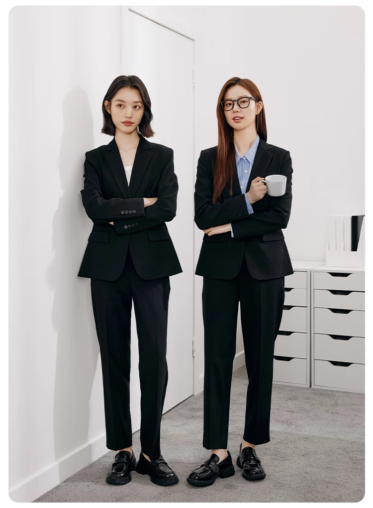 Miss Bird Lucky Series Black Professional Suit Set Women's Civil Service Interview Formal Commuter Elegant Blazer Set 5