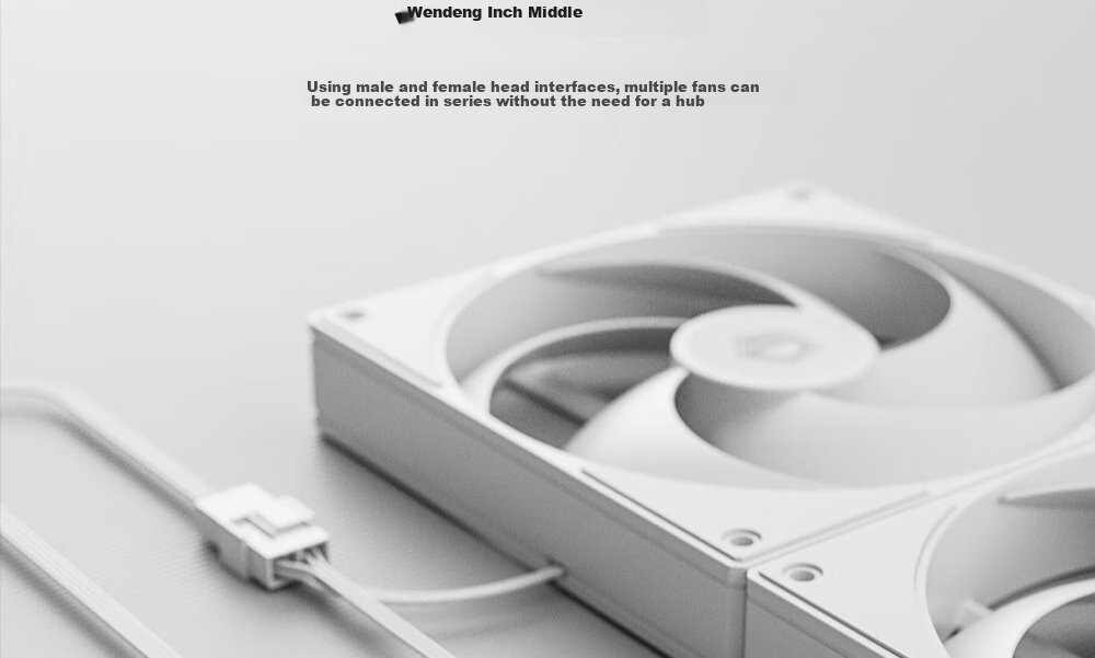 Kulin (IDCOOLING) 14cm Case Fan, 4-Pin Interface, PWM Temperature Control Cooling, Suitable for 280 Water Cooling Computer CPU Cooler Modification, White, AS-140 7