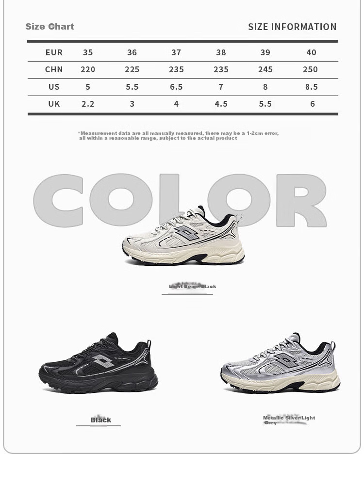 LOTTO Men's Shoes, Spring Casual Sneakers, Retro Dad Shoes, Outdoor Running Shoes, Black, Size 41 16