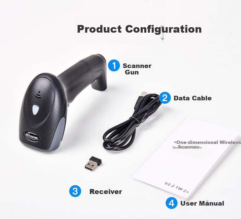 Weirong S82W Wireless 1D Barcode Scanner Gun, Barcode Laser Gun, Logistics Express Single-Handed Gun Device, 1D Wireless Warehouse Scanner 15