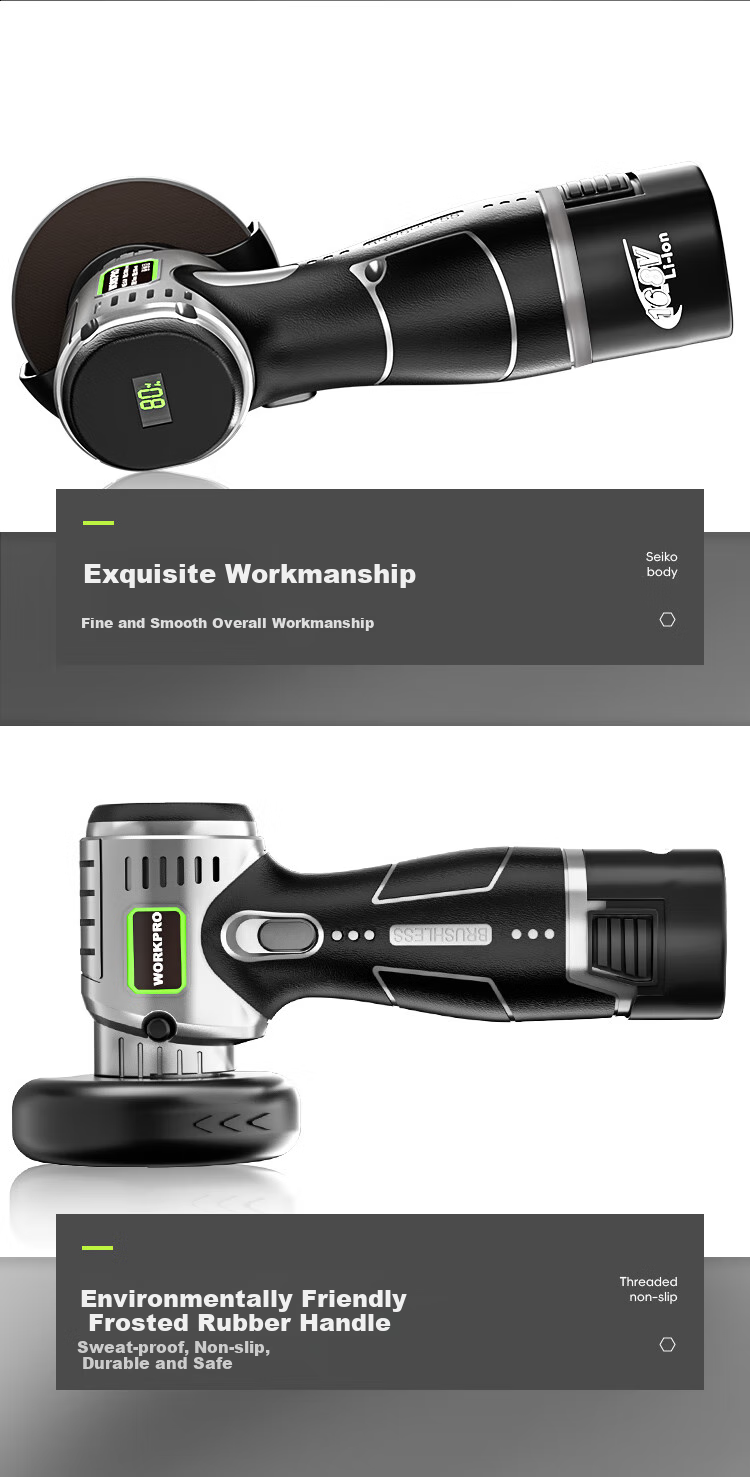 WORKPRO Mini Brushless Angle Grinder, Lithium Battery Polishing Machine, Handheld Rechargeable Grinding And Polishing Machine, Grinding Wheel Hand Grinder 7