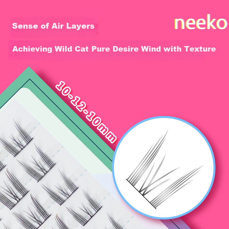 Neeko False Eyelashes, Segmented Dense Upper Lashes, Natural Beginner Shaping, Lengthening, Waterproof, Valentine's Day Gift, Cat Spirit 4