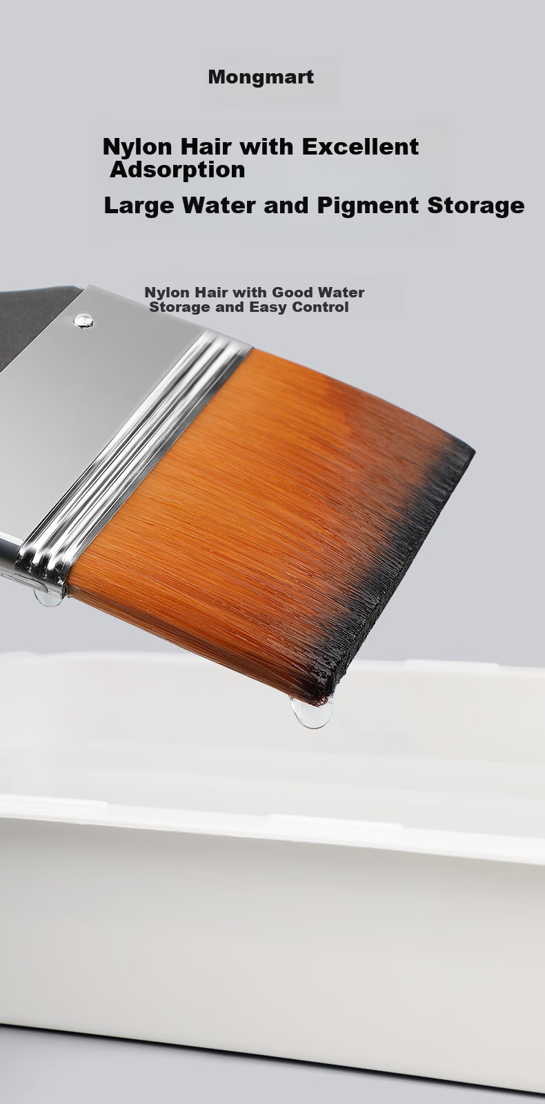 Mont Marte Brush, 75mm Flat Brush, Art Painting Paint Brush, Gouache Watercolor Acrylic Oil Painting Brush, Nylon Flat Head Brush, Single Brush MPB0056, Art Sketching 4