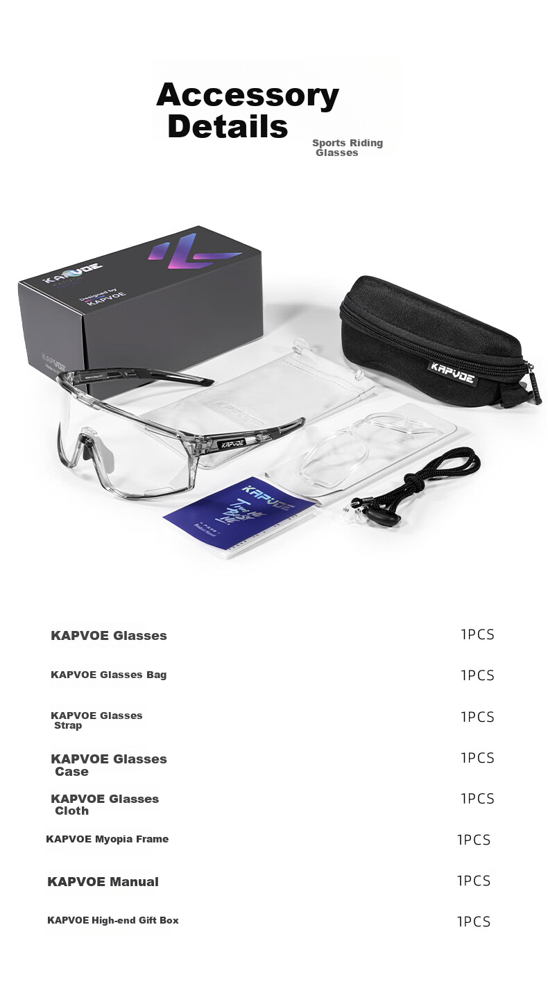 KAPVOE Anti-Fog Cycling Glasses, Day And Night Use, Photochromic, for Road Bikes, Professional Windproof Goggles, Sports Glasses for Men And Wome 18