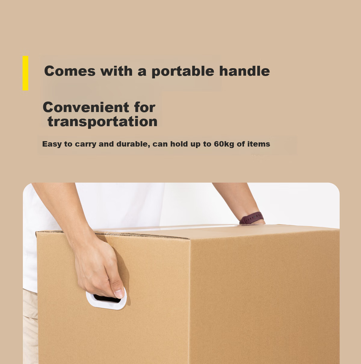 Caige Moving Cardboard Boxes, Packing Boxes, Storage Boxes, Shipping Boxes, Thick Paper Shell Boxes, Large Moving Boxes, Moving Helper Cardboard Boxes with Handles, 60*40*50cm 3